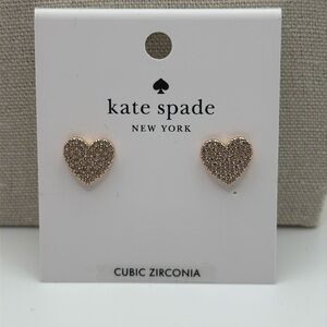 NWT Kate Spade Cubic Zirconia Rose Gold Yours Truly Earrings